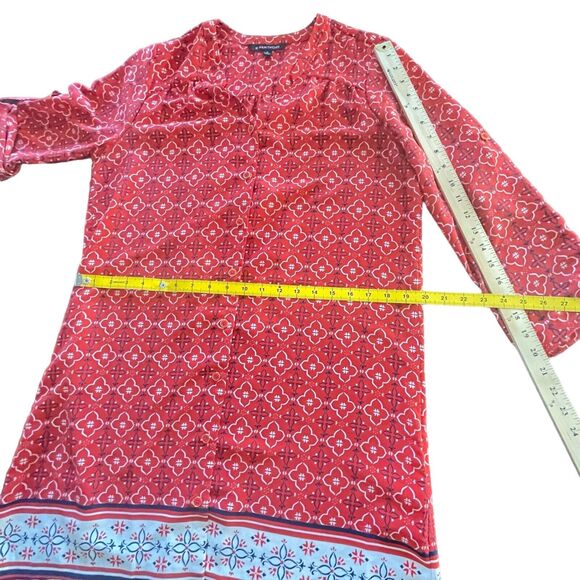 NWOT 41Hawthorn Shirt Dress Midi Button Up Western OrangeRed SIZE MEDIUM No BELT - Picture 3 of 10